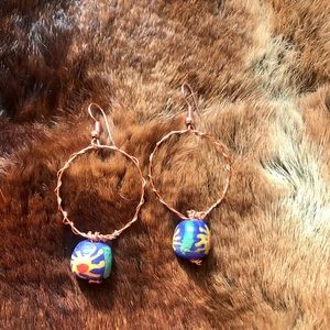 One Statement African Glass Bead Earrings